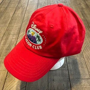 DISNEY Vacation Club Member DVC Red Strapback Cap Tropical Theme